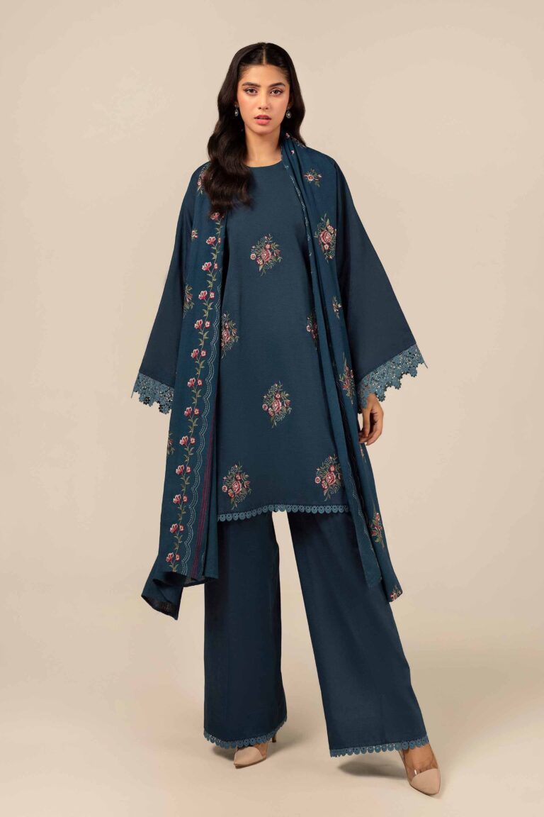 Embroidered Khaddar Unstitched 3Pc Suit